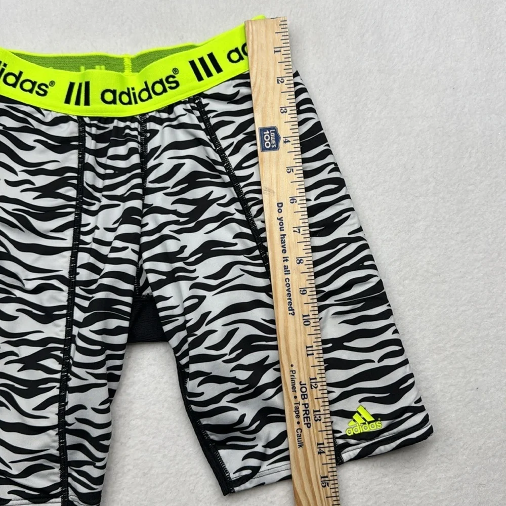 Adidas Kids biker shorts size large L black and white zebra animal print